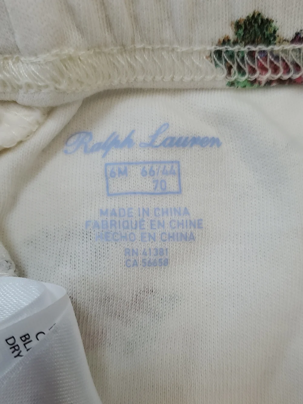 Polo Ralph Lauren Pajama Set - Long Sleeve. Polo Bear Print. 6 Months